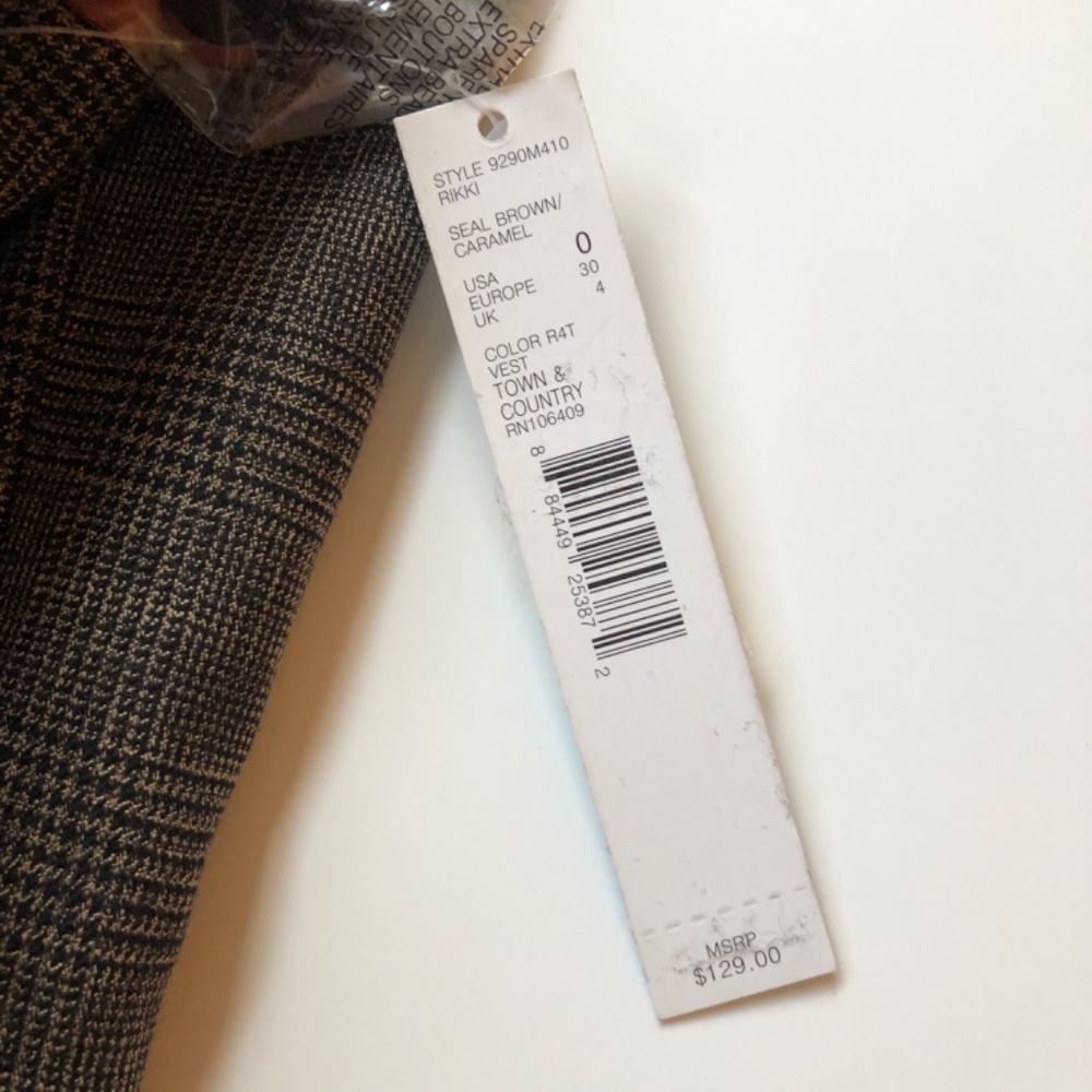 NWT Antonio Melani Glen Plaid Vest - Picture 13 of 16